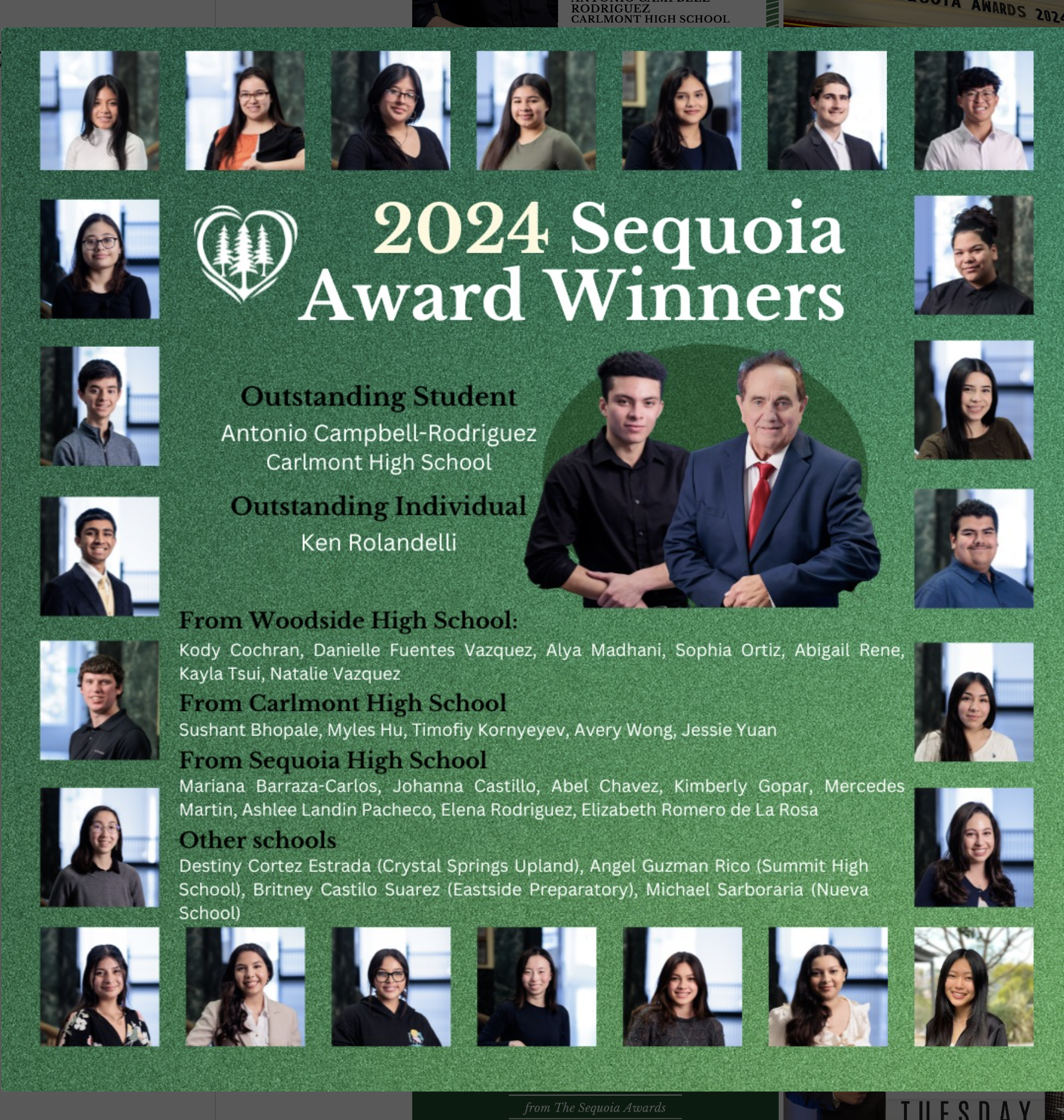 Seven Woodside students were rewarded with Sequoia Award scholarships for volunteering in their communities.